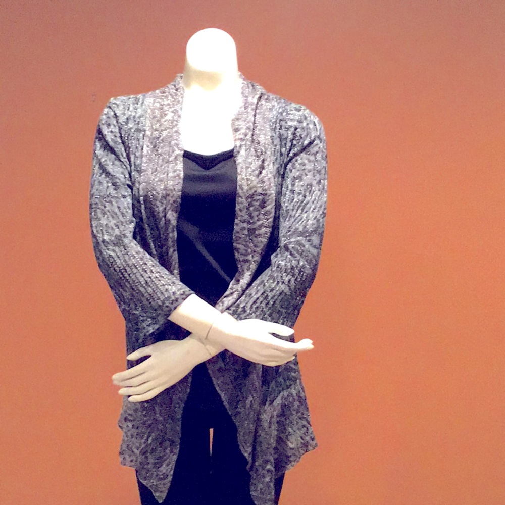 NWOT Animal Print/Lurex Open Drape Cardigan: Small